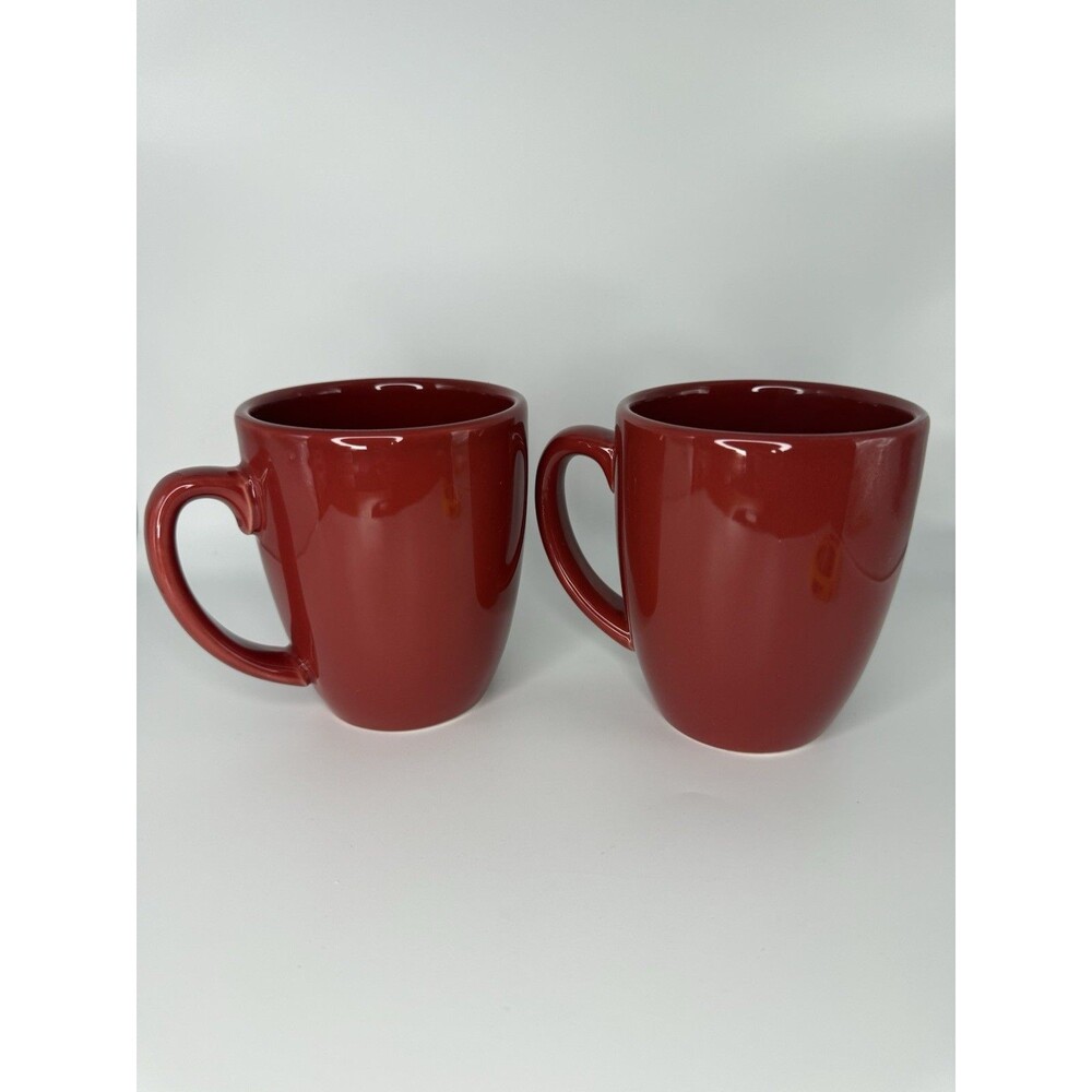 Discontinued Corelle Coordinates Red Stoneware Coffee Mugs – Set of 2